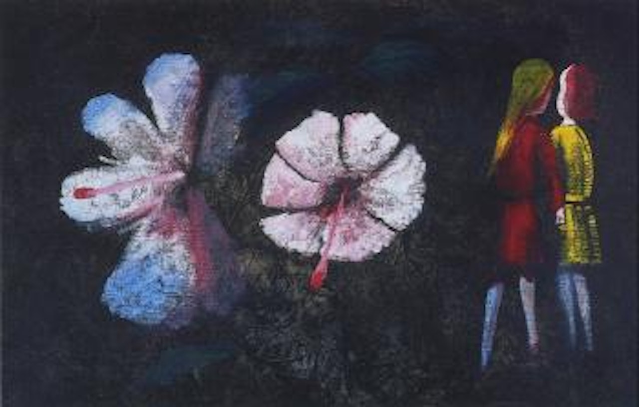 Girls and Hibiscus by Charles Blackman