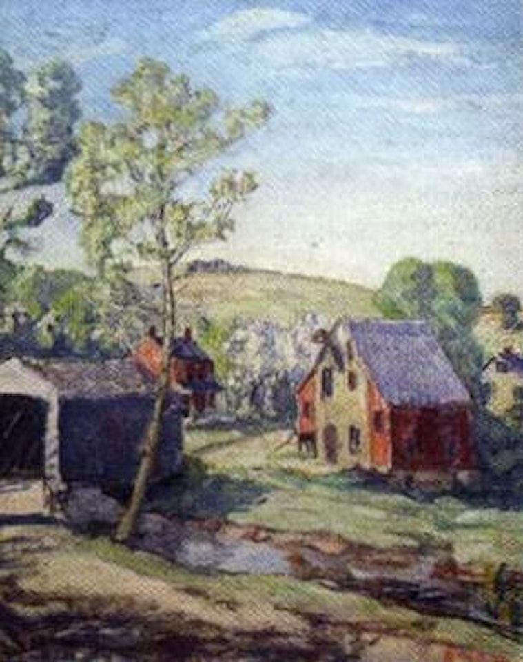 Mill and covered Bridge by Walter Emerson Baum