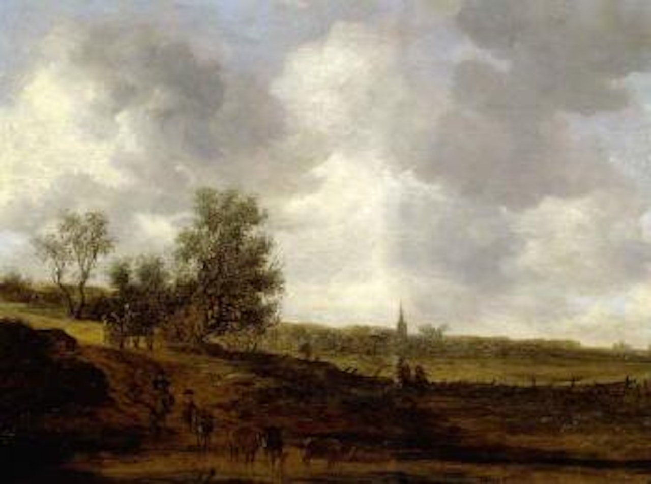 Wooded landscape with view of Haarlem by Jan van Goyen