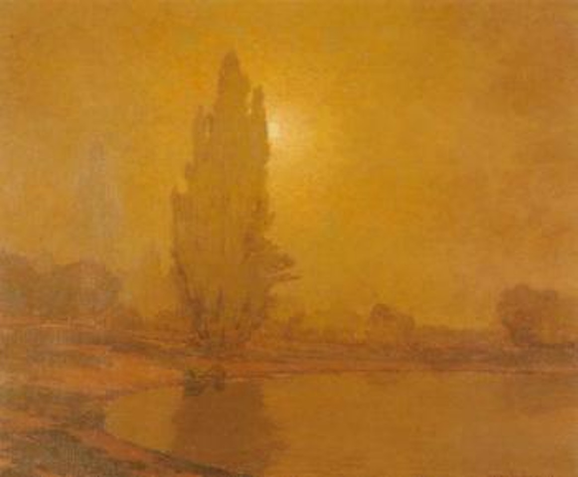 Sunset over Lake Merritt, Oakland by Granville Redmond