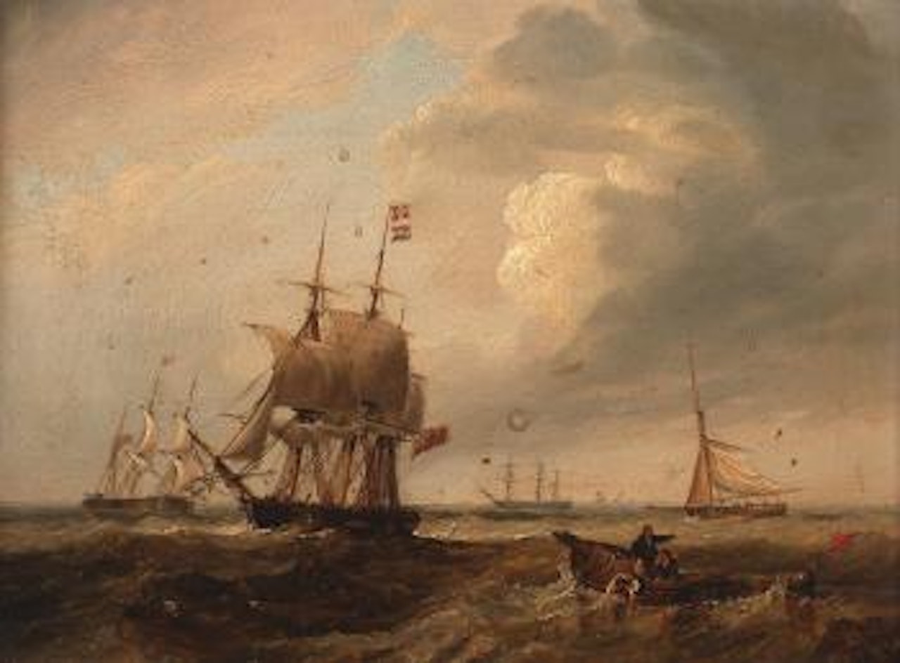 Busy shipping lane in the Channel by John Wilson Carmichael