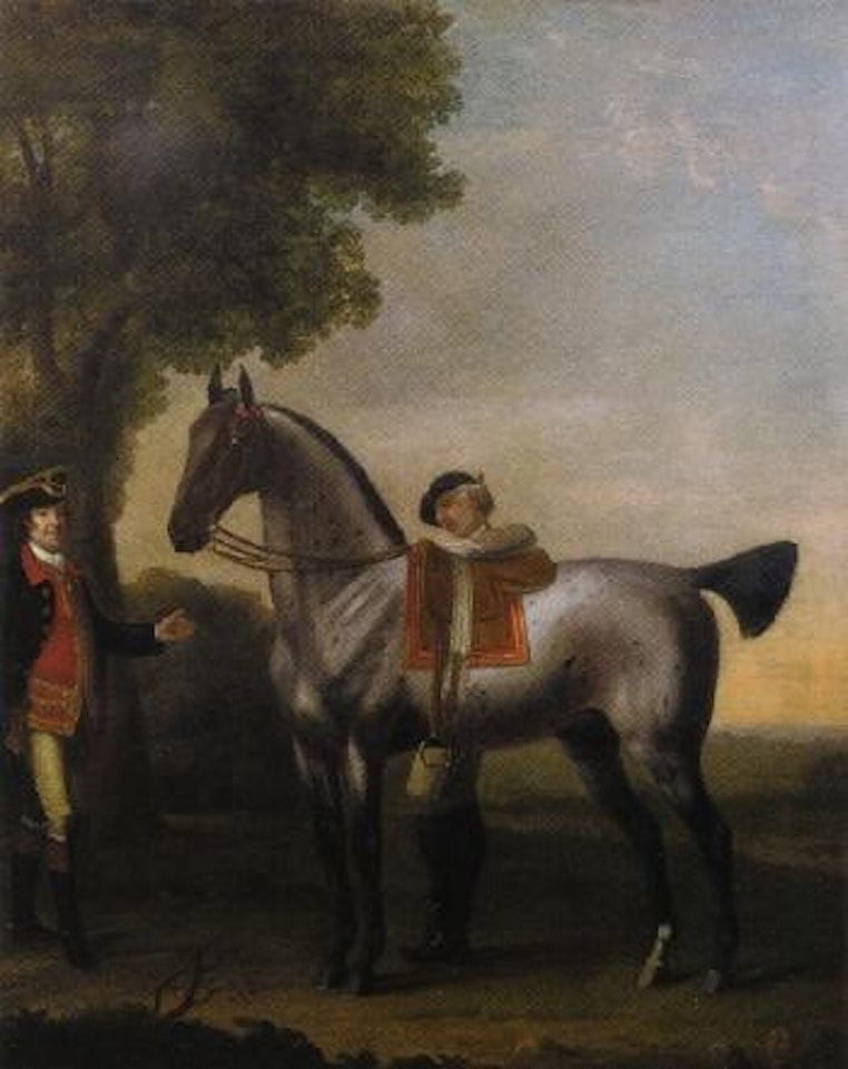 Grey hunter with a groom by John Wootton