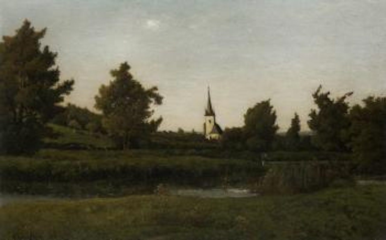 Vue d'un village by Henri Harpignies