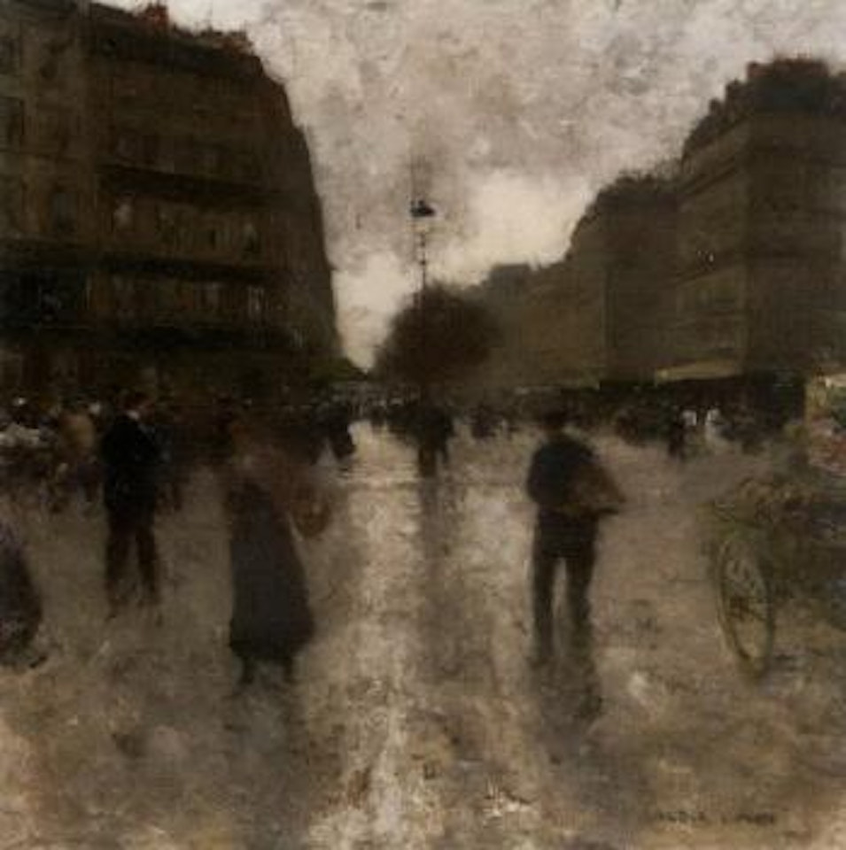 Parisian street scene by Luigi Loir