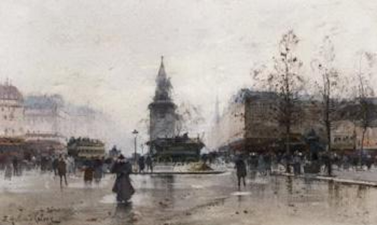 Place Clichy by Eugene Galien-Laloue