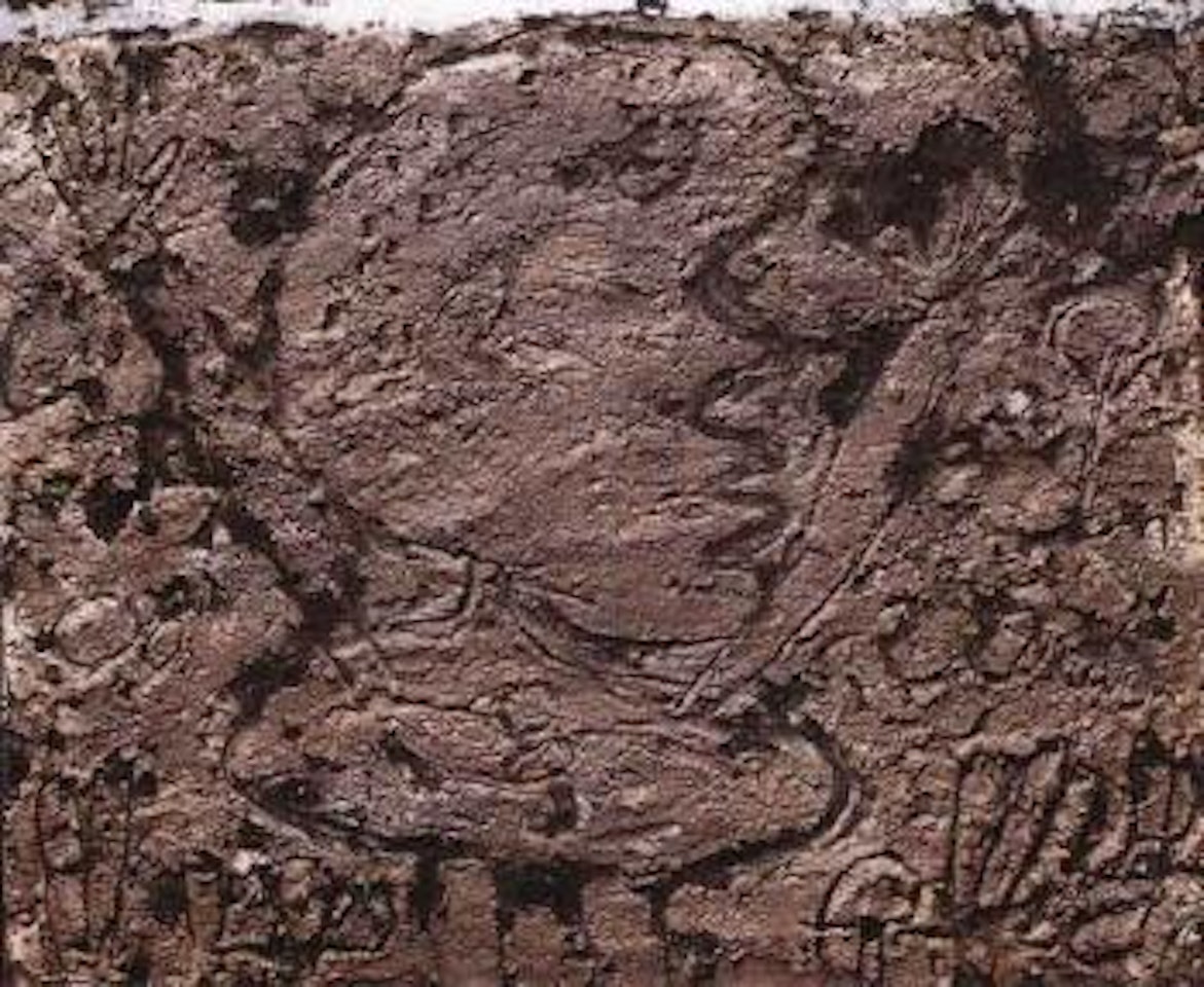 Personnage levant les bras dans un paysage by Jean Dubuffet