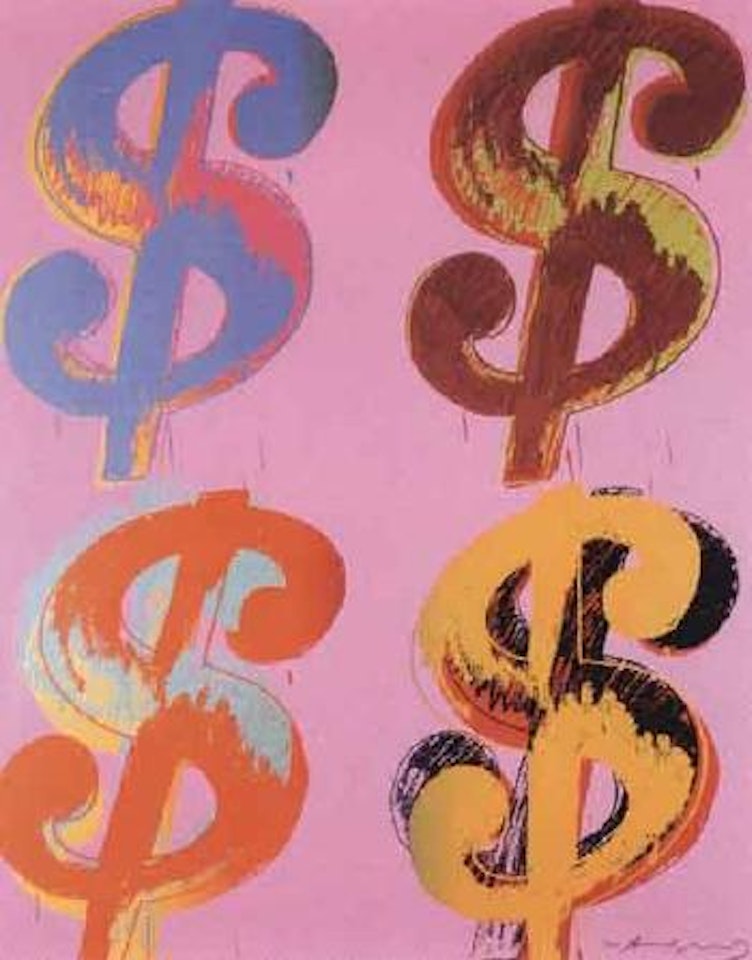 Four dollar signs by Andy Warhol