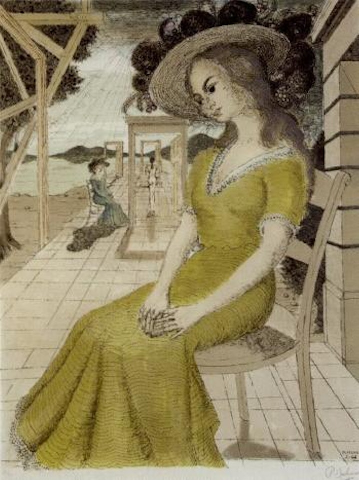 Anne lost in thought by Paul Delvaux
