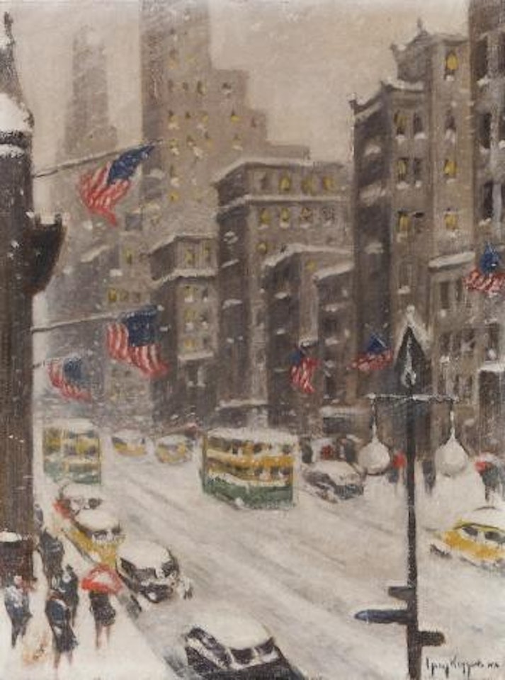 Snow storm on Fifth Avenue by Guy Carleton Wiggins