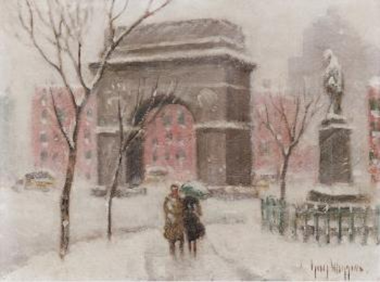 Washington Square Park in winter by Guy Carleton Wiggins