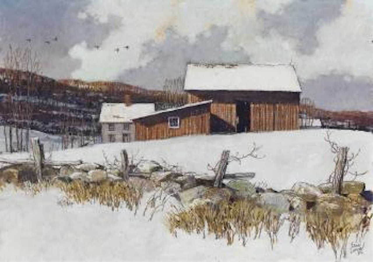Barn in winter by Eric Sloane
