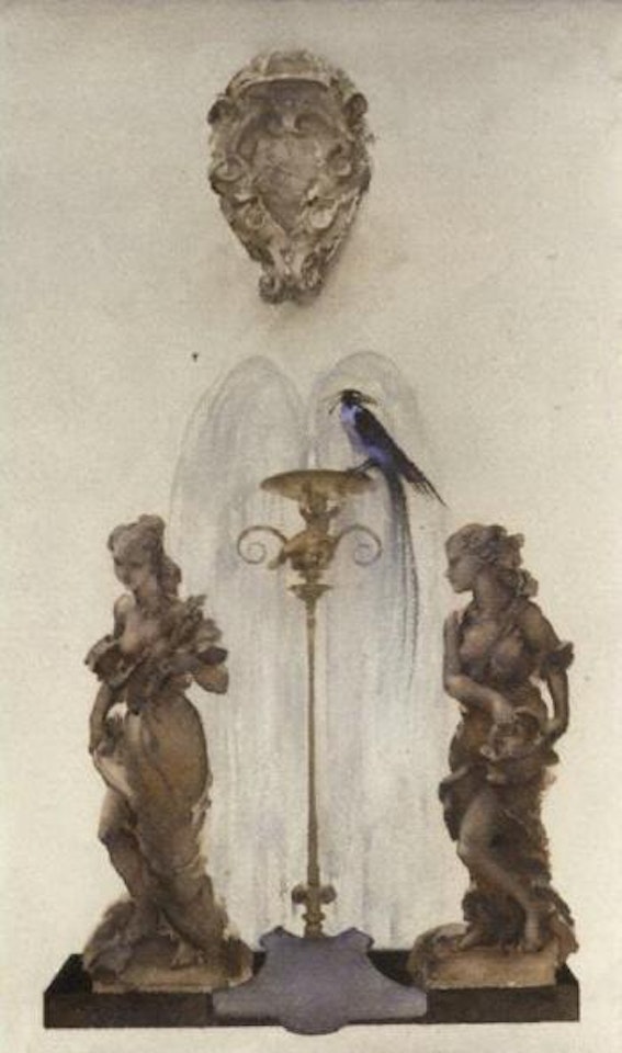 Preliminary title page design for Breakfast in Perigord by William Russell Flint