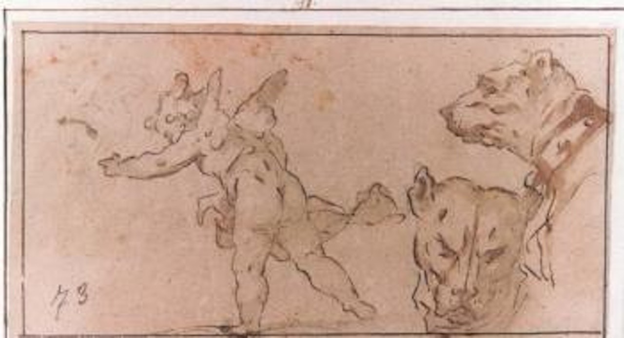 Study of putto and dogs by Gaspare Diziani