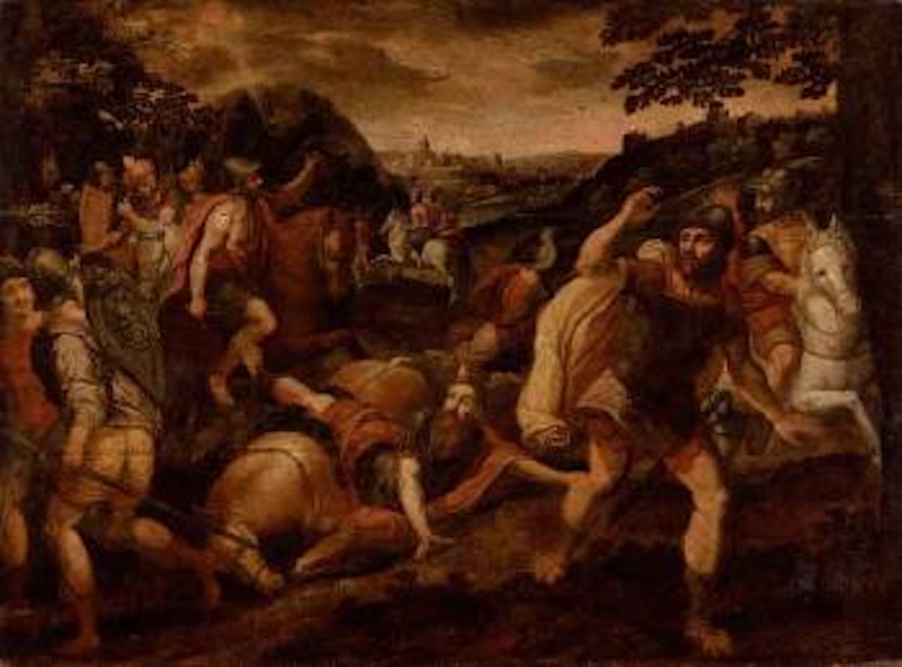 Saul's fall by Flemish School