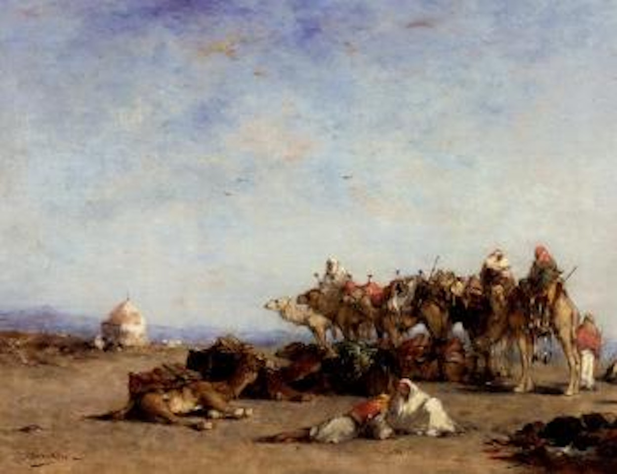 Une halte dans le desert by Narcisse Berchere