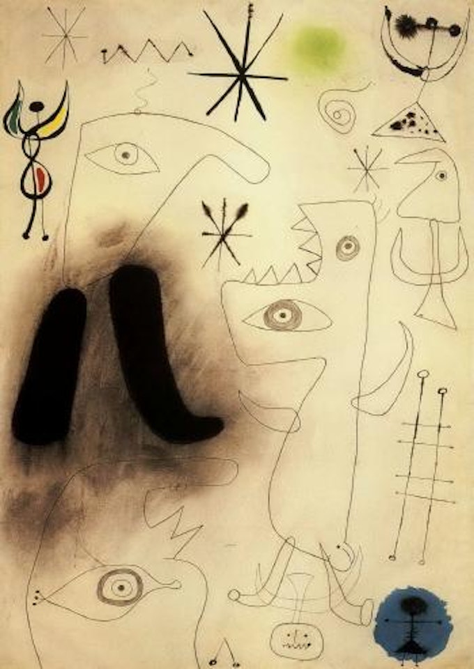 Personnages, oiseaux, etoiles by Joan Miró