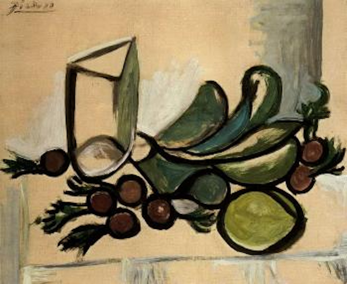 Verre et fruits by Pablo Picasso