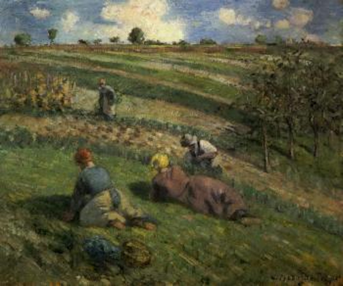 Sarcleurs dans les champs, Pontoise by Camille Pissarro