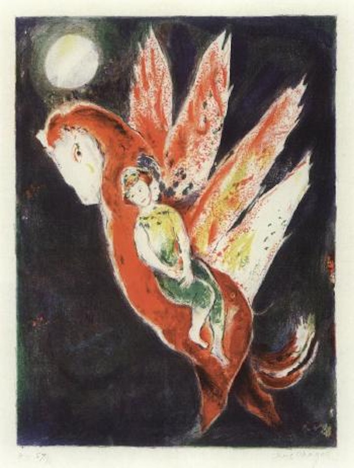 Arabian Nights - Then the old woman mounted the Ilfrit's back by Marc Chagall