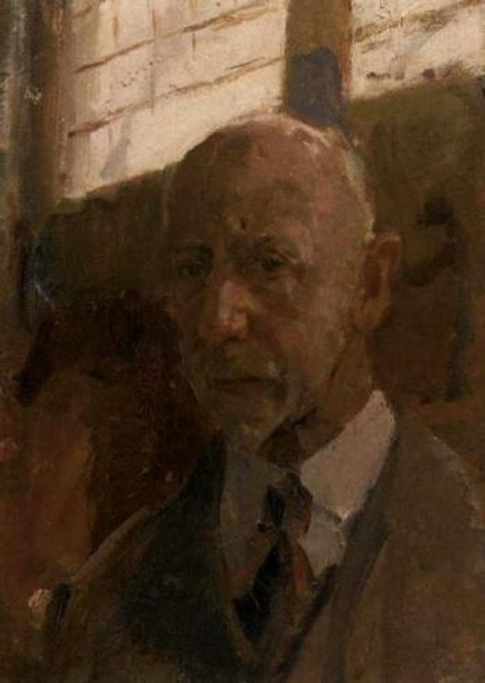 Selfportrait in the artist's studio. Young beauty by Isaac Israels