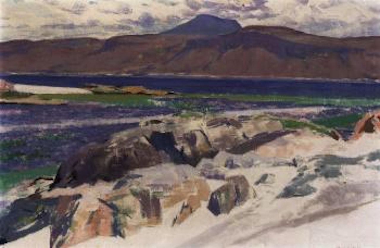 Iona looking to Mull and Ben More by Francis Campbell Boileau Cadell
