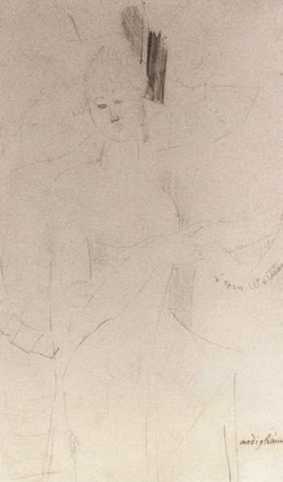 D'apres Watteau - femme et arlequins by Amedeo Modigliani