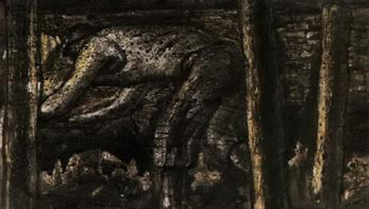 Miner working at the coal face by Henry Moore