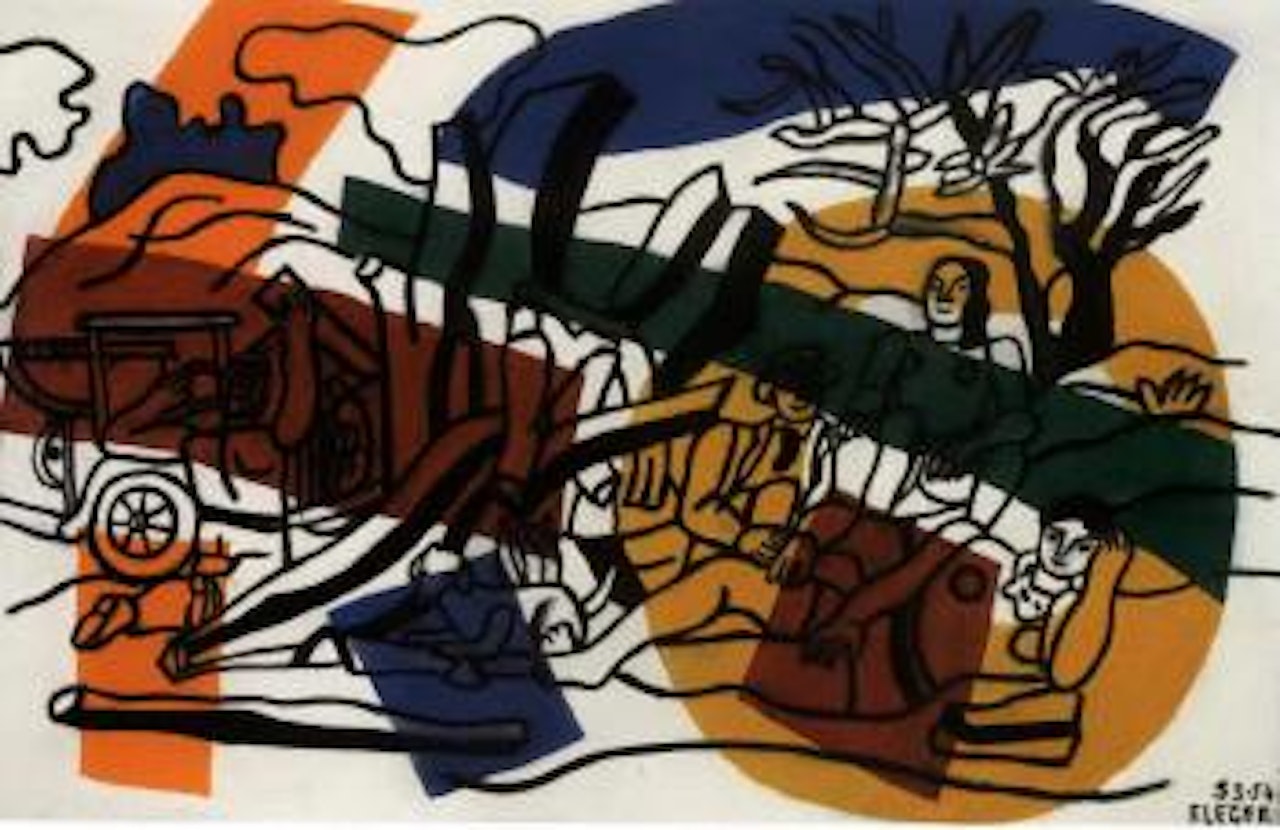 Esquisse pour - La partie de campagne by Fernand Leger