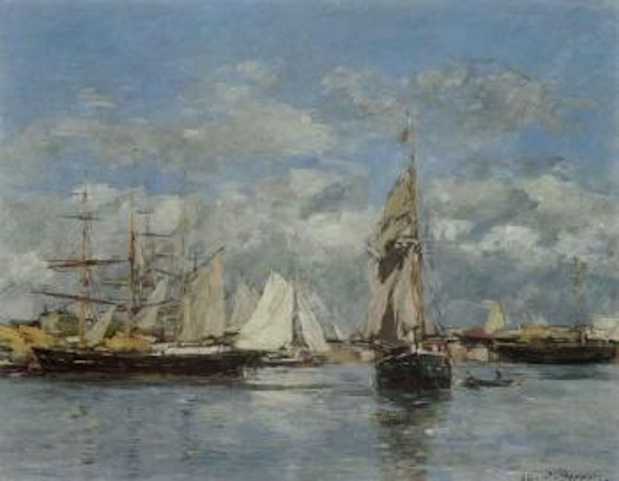 Port de Trouville, Maree Haute by Eugène Boudin