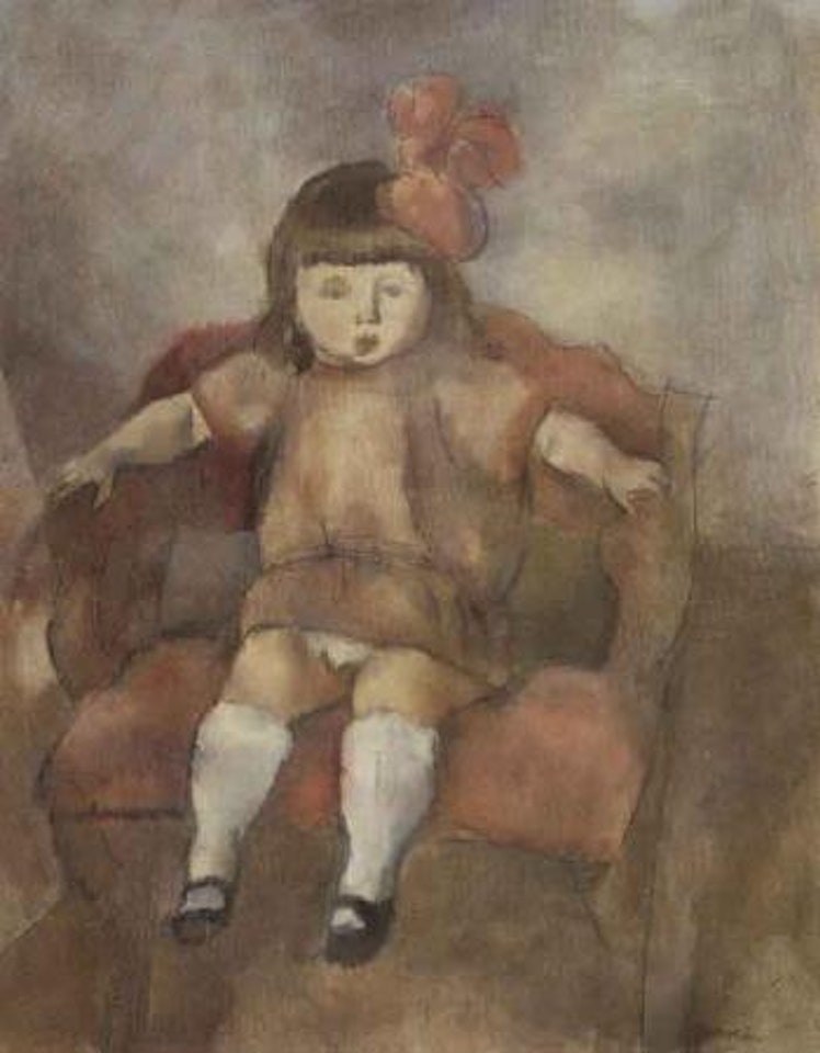 Fillette assise dans un fauteuil by Jules Pascin