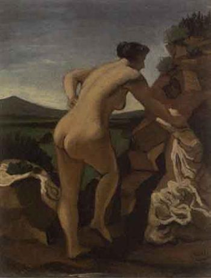 Bagneuse debout de dos dans un paysage by Andre Derain