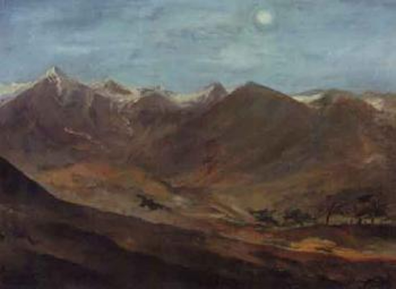 Moonlit valley and mountains by Max Slevogt
