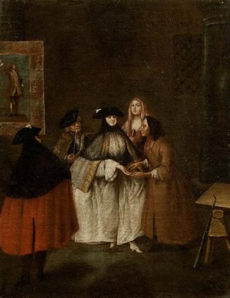 Interior with figures by Pietro Longhi