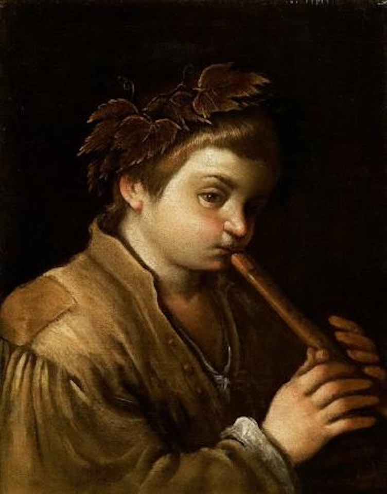 Young player of flute by Leandro Bassano