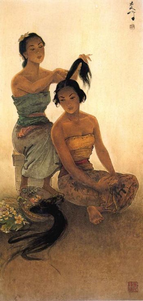 Grooming the hair by Lee Man Fong