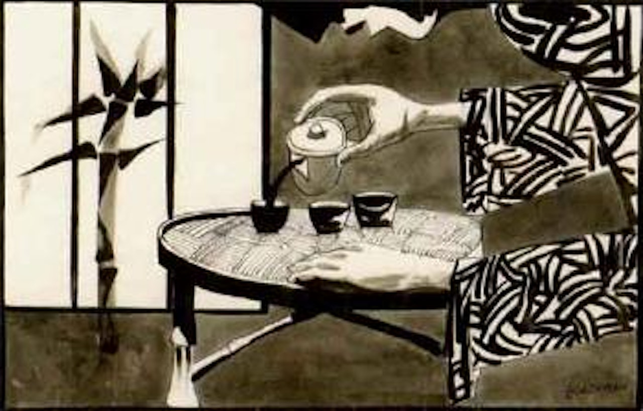 Japanese interior by Charles Blackman