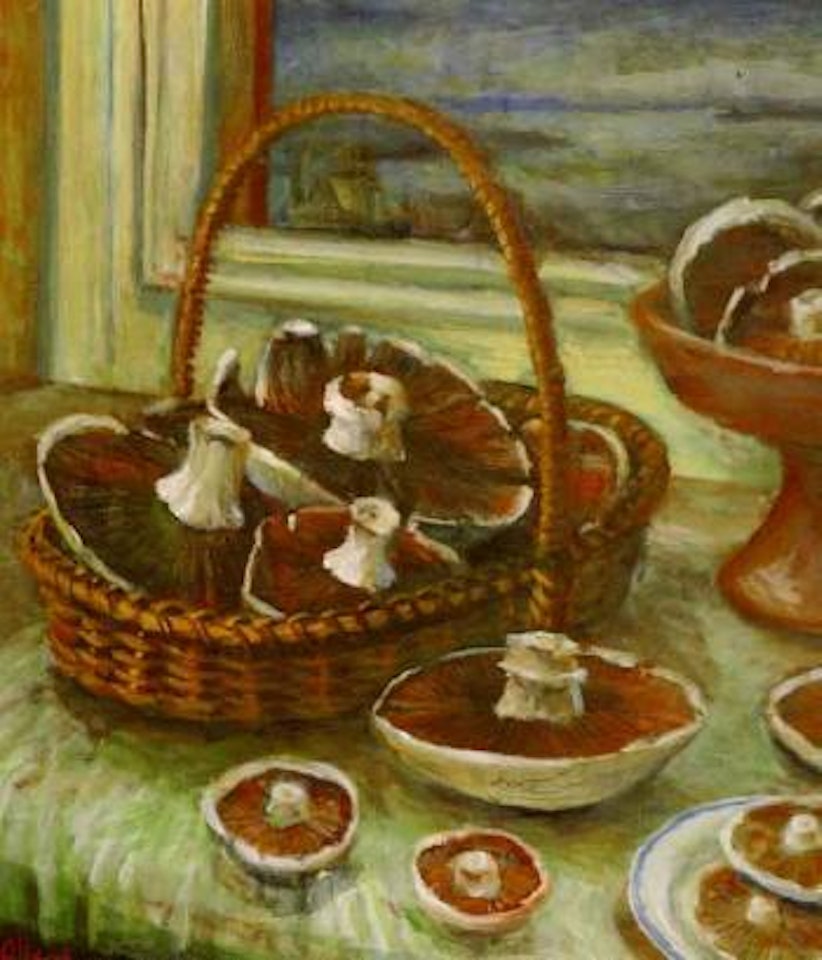 Still life with mushrooms by Margaret Hannah Olley