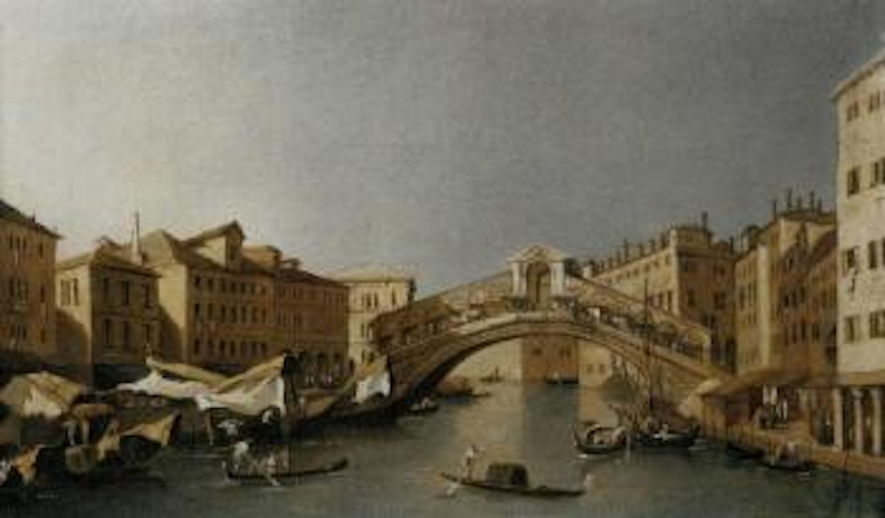 Grand Canal, looking towards the Rialto Bridge, Venice by Francesco Guardi