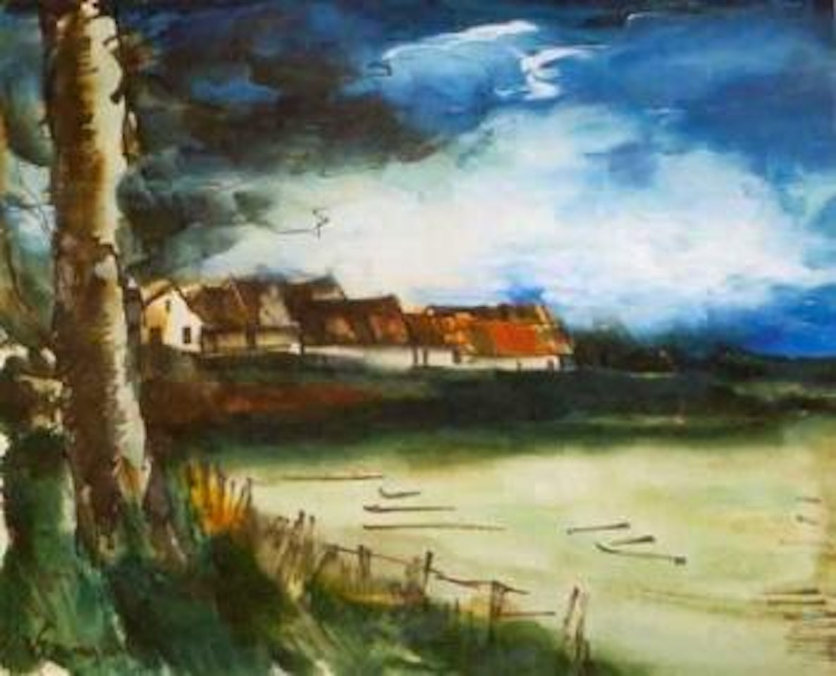 Maisons au bord d'un etang by Maurice de Vlaminck