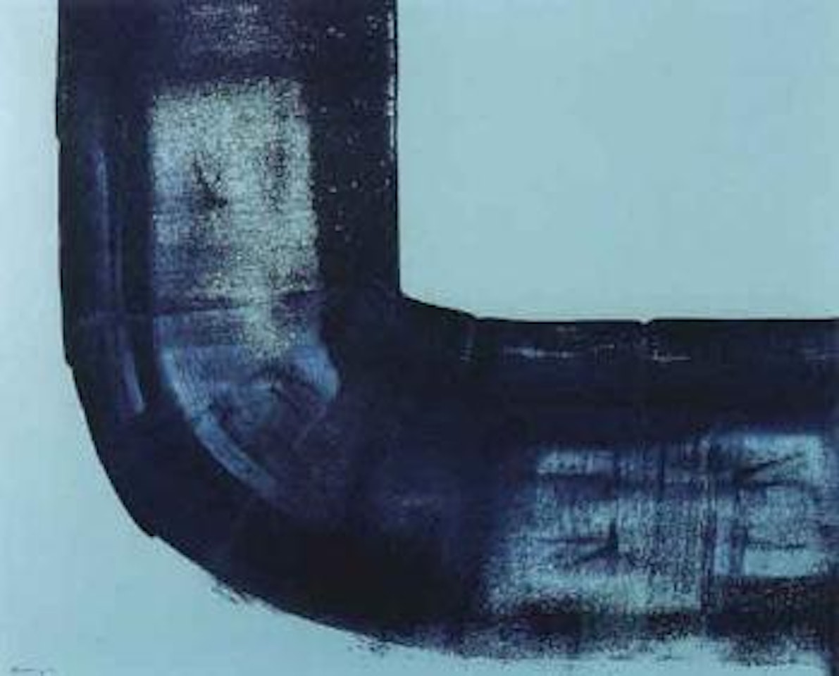 Sans titre, fond turquoise by Hans Hartung
