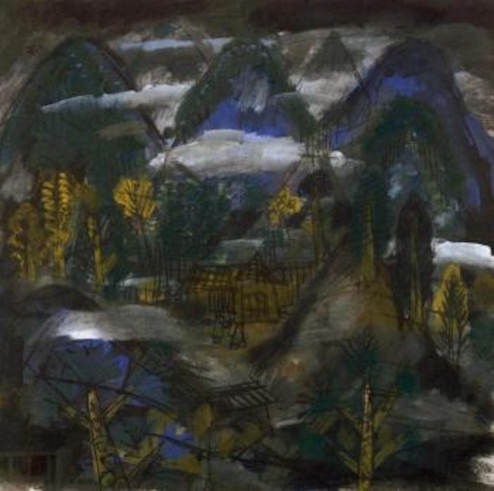 Clouds amongst hills by Lin Fengmian