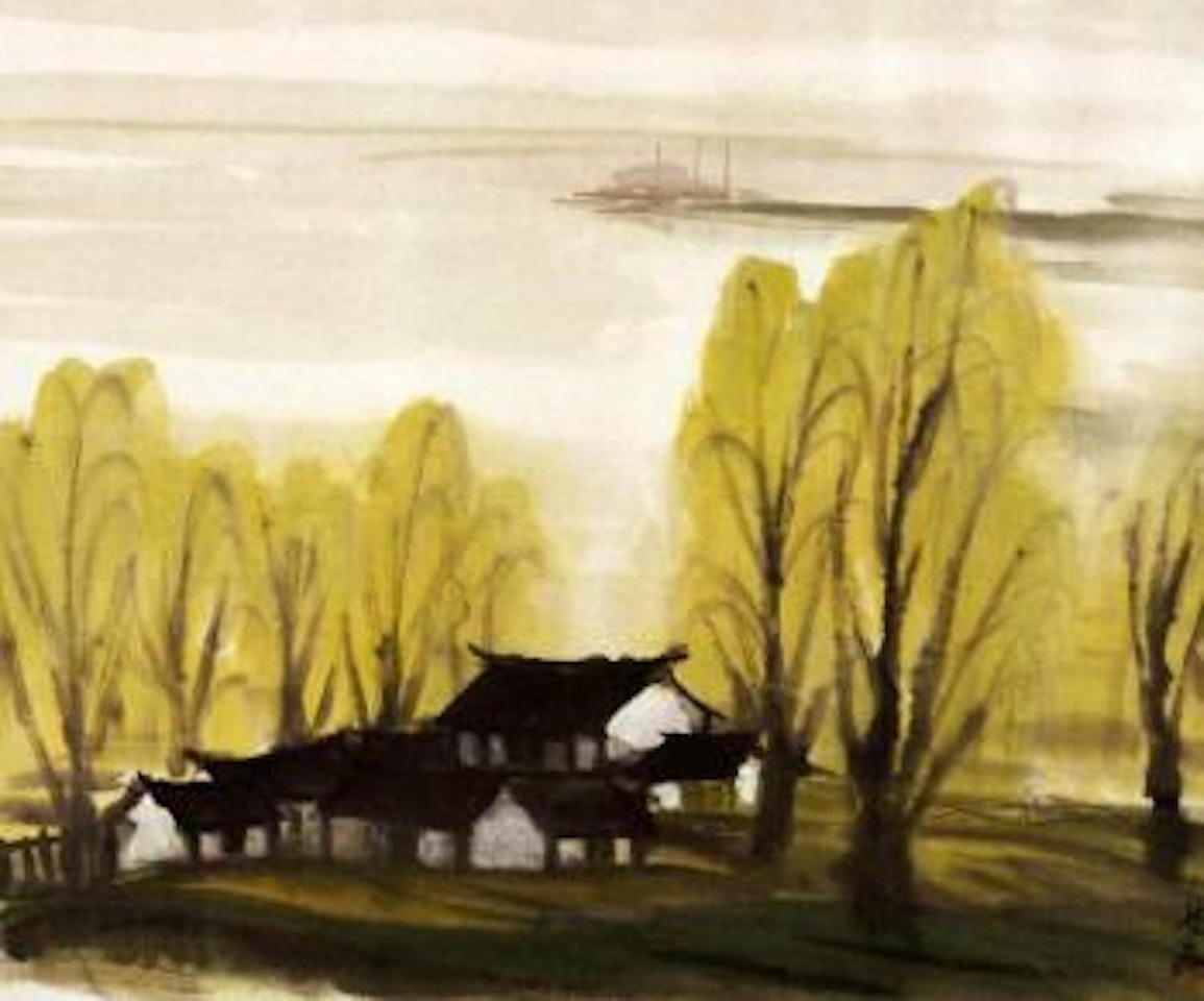 Houses in the wood by Lin Fengmian