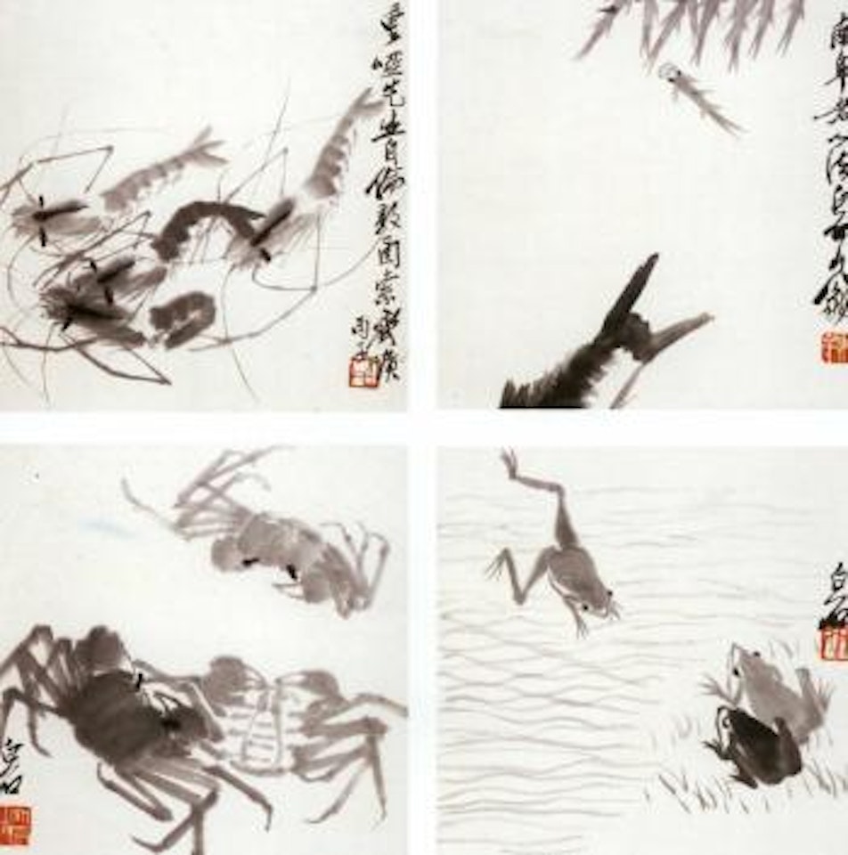 Frogs, crabs, fish and prawns by Qi Baishi