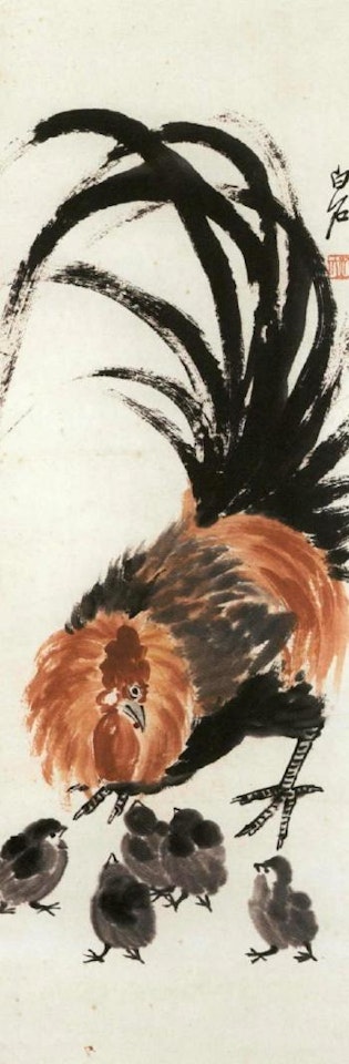Rooster and chicks by Qi Baishi