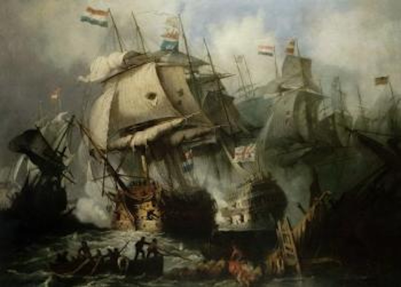 Battle of Camperdown by Dutch School