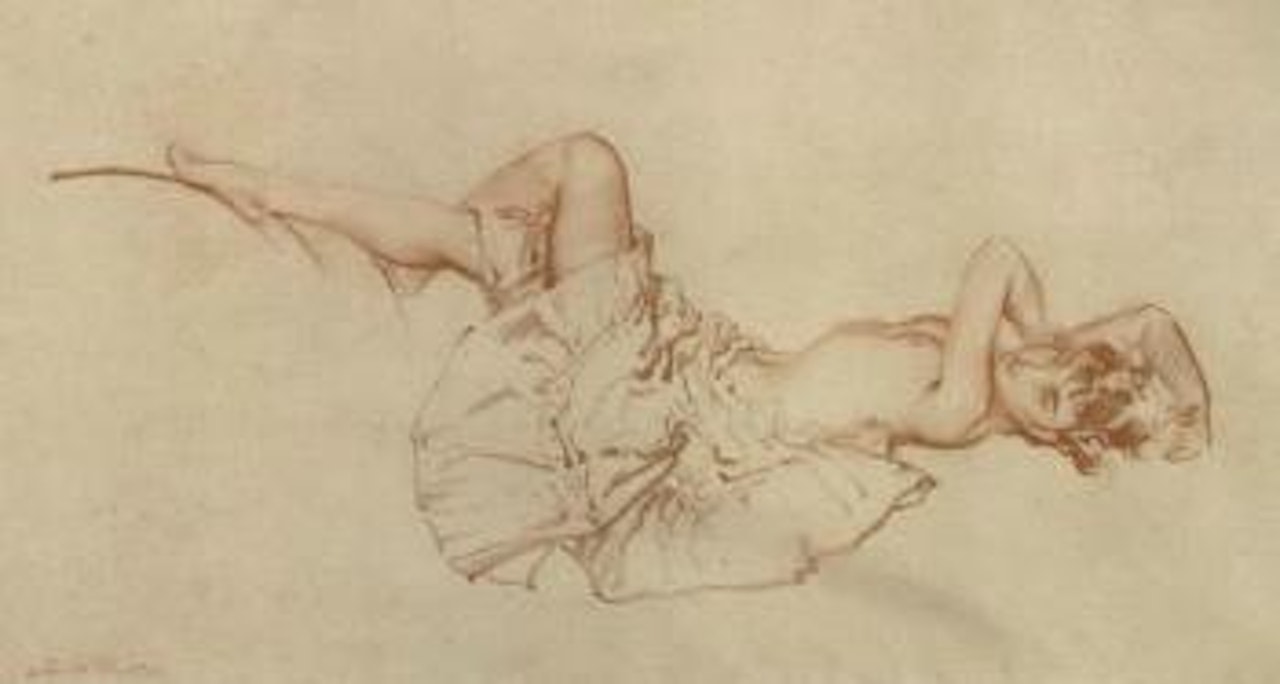 Study of a semi nude model by William Russell Flint