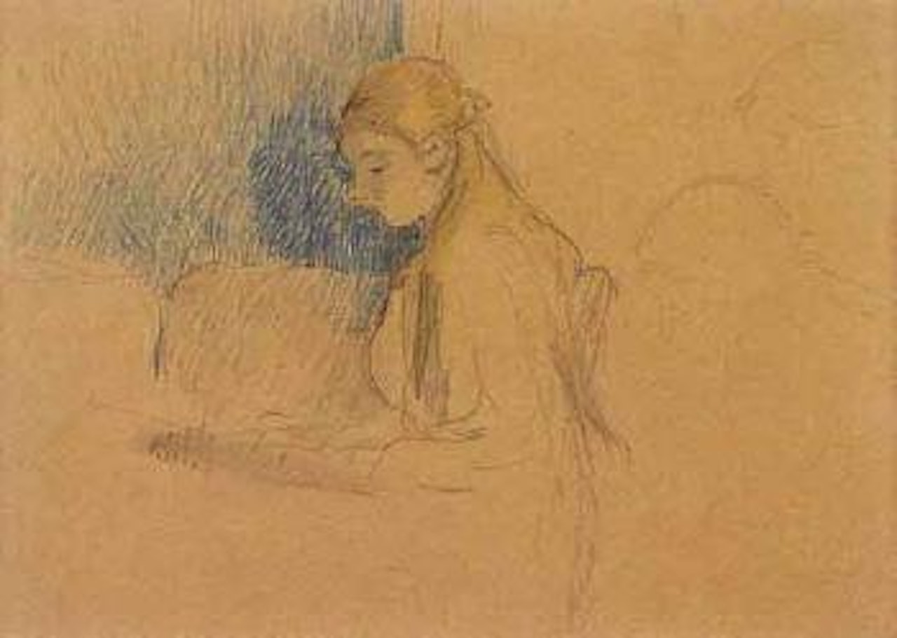 Etude pour jeune fille dessinant by Berthe Morisot