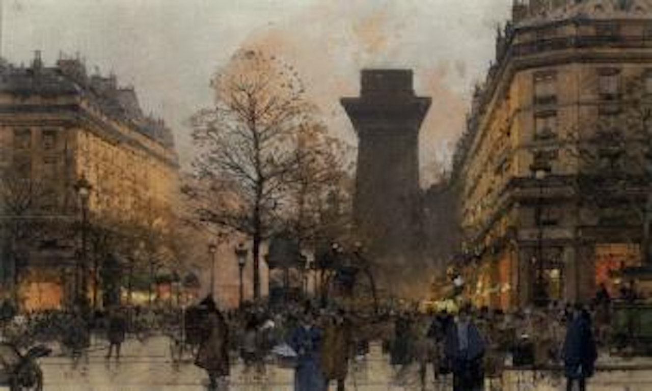 Grands boulevards a Paris by Eugene Galien-Laloue