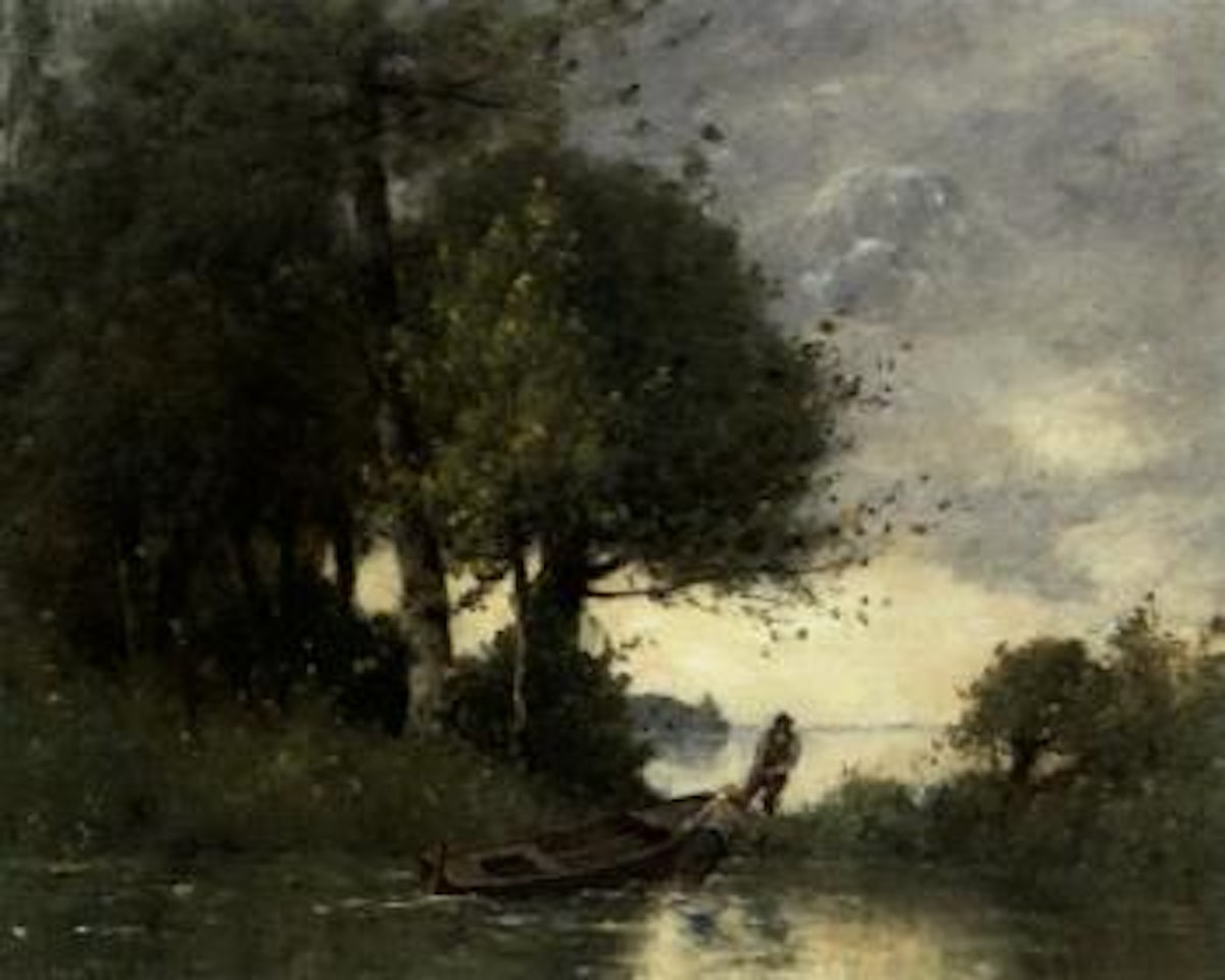 Shoring the fishing boat by Paul Désiré Trouillebert