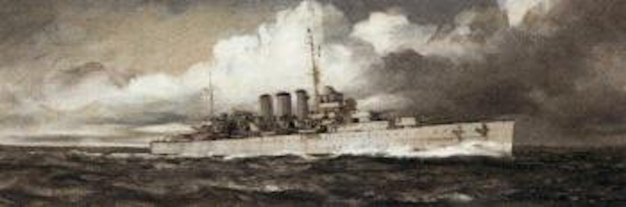 H.M.S. Norfolk by Montague Dawson